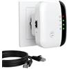 DUSEKI Amplificatore Extender WiFi 2.4 GHz-300 Mbps WiFi Extender fino a 3000 piedi quadrati con modalità ripetitore/ap porta Ethernet compatibile con tutti i dispositivi Wi-Fi