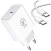 YYQ Caricabatterie USB Type C 20W con Cavo C a C 2 Metri Caricatore PD Power Delivery 3.0 Quick Charge Ricarica Rapida per iPad Pro 3 °/4 ° Gen Samsung Galaxy S21 S20 S10 Huawei P40 P20