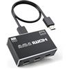 BolAAzuL Splitter HDMI 1 in 3 out con cavo e adattatore di alimentazione, 4K 30Hz HDMI-Output Splitter 1X3 Duplicate/Mirror Screen per 3 monitor, supporta 1080P @ 60Hz, 3D, HDR per proiettore HDTV PS5