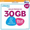 LEBARA Scheda SIM prepagata con Hello! 30 tariffa prepagata senza contratto | Allnet Flat Telefonia & SMS, 30 GB di traffico dati incluso 5G e 100 minuti gratis all'estero