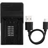 Norifon VW-VBK180 USB Caricatore per Panasonic HDC-HS60, HDC-HS80