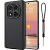 DOMAVER Cover Design simile in Fibra di Carbonio per Redmi Note 14 pro 5G[con Cordino],Cover Opaca Antiscivolo,Sottile e Leggera,Morbida al Tatto, Nero