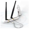 Bingfu Antenna WiFi Bibanda 2,4 GHz 5,8 GHz RP-SMA Maschio + Cavo 25cm da Prise Micro Coaxiale 0.25mm + Staffa Slot PCIe per Scheda di Rete Wireless Intel M.2 NGFF Router Adattatore WiFi Laptop PC