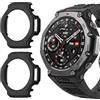 PaceBid [2 pezzi] Cover Compatibile con Amazfit T-Rex 3 48mm, Difficile PC Custodia Protettiva [Senza Protezione per lo Schermo] Protezione Bumper Shell Case per Amazfit T-Rex 3 48mm - Nero