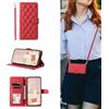 YANJIEER ESONG Cover Portafoglio per Samsung Galaxy S24 FE con Cinturino,Custodia A Libro In PU Pelle Flip Cover,Caso Antiurto Case per Donna Con Slot Per Schede,Magnetica,Supporto Rosso
