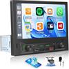 OiLiehu 1 Din Wireless CarPlay Android Auto 8 Autoradio 1 Din con Schermo con Mirror Link Bluetooth FM/AM Radio SWC DSP EQ USB Condivisione Dello Schermo Telecamera Posteriore