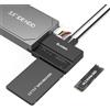 SUIDEK Adattatore M.2, Lettore di dischi rigidi USB 10 Gbps, Adattatore PCIe NVMe, SATA e IDE supporto per M.2 (chiave M e chiave M+B) di qualsiasi dimensione, SATA da 2,5/3,5 e IDE da 3,5