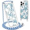 Votvloay Magnetica Cover con Cordino per iPhone 16 Pro 6,3, Aesthetic Disegni Tartarughe Custodia con Collana Tracolla Laccio Compatibile con MagSafe, Trasparente Sottile TPU Silicone Antiurto Case