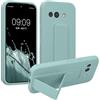 kwmobile 1x Custodia Compatibile con Google Pixel 9a - Cover Supporto Dita - Back Case per Smartphone - Protezione Gommata Menta