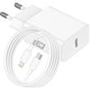 HOSOW 20W Caricatore per iPhone 14/14 Pro/14 Pro Max/14 Plus/13/12/11/XS/XR/X/SE/8, Caricabatterie iPhone Caricatore USB C Ricarica Rapida Alimentatore IPhone Presa USB C Spina Rapido con 2M Cavo Lightning