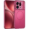 COQUE Custodia Find X9, copertura completa della fotocamera, anello magnetico integrato per compatibilità con la ricarica wireless, custodia antiurto per telefono Oppo Find X9-Rosso