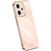 RankOne La Custodia del Telefono è Adatta per OPPO Reno14 5G / OPPO Reno 14 5G (6.59 Inches), Case per Cellulare in Silicone con Telaio Galvanico - Rosa