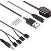 LiNKFOR Ripetitore Infrarossi per Telecomando con 1 Ricevitore 2M 5V USB Cavo 4 IR Emettitori 1M Remote Control Extender per Amplificatore Cavo Satellite TV Box Ricevitore Riproduttore CD DVD Blu-Ray