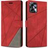 SONWO Cover per Motorola Moto G13 / Moto G23 / Moto G53, Flip Caso in PU Pelle Case Cover Custodia con Slot per Schede e Supporto Stand per Moto G13 / Moto G23 / Moto G53, Rosso