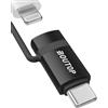 BOUTOP C33 Adattatore Lightning USB C [Certificato Apple MFi] per 60W Ricarica Rapida Compatibile con iPhone 15 Pro/15 Pro Max/15/15 Plus, MacBook, iPad - [1 Pacchetto, Nero]