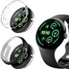 ToVioc Cover Compatibile con Google Pixel Watch 3 45mm Custodia Full Protezione, [2 Pezzi] [Anti-Graffio] Shell con Pellicola Protettiva per Google Pixel Watch 3 45mm - Nero & Trasparente
