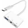 xiwai Hub USB C tipo C a audio AUX da 3,5 mm e USB 2.0 OTG femmina di tipo A con adattatore di ricarica PD Power Charge 3 in 1 Extender USB compatibile con laptop, tablet, telefono