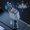 ROCKETEK 69W Retrattile Caricabatterie Auto Caricatore Auto USB Ricarica Rapido 2 Cavi Retrattili e 2 Porte USB, Presa USB Auto Accendisigari compatibile con iPhone 15 14/13/12/11 Pro Max/iPad/Samsung/Xiaomi