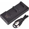 MYCANDY DSTE Caricatore doppio USB con display LCD per Sony NP-FM55H NP-FM50 NP-FM30 NP-FM51 NP-QM50 NP-QM51 NP-F330 NP-F550 NP-F570 NP-F750 NP-F770 NP-F930 NP-F950 NP-F970 NP-FM500H NP-QM71D NP-FM70 NP-QM91D