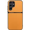 Kepuch Cover per Samsung Galaxy S24 Ultra - Custodia Case Piastra Metallica Incorporata Litchi Grano - Giallo
