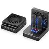 FIDECO M.2 NVMe SATA SSD Cloner Dock, USB 3.2 Gen 2, duplicatore cloner NVMe 20Gbps con ventola di raffreddamento pieghevole, supporto clone offline, UASP e TRIM