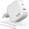 VUOHOEG Caricatore USB C 65W Alimentatore GaN 2 porte con cavo USB-C