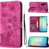 LSPCASA Custodia con Samsung Galaxy A26 5G 6,7 Pollici Premium Pelle PU Flip Protettiva Cover Con Slot Per Schede e Funzione Supporto Custodia Cover Portafoglio con Samsung Galaxy A26-Rosa