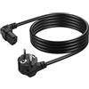 CERRXIAN Cavo di alimentazione europeo Schuko CEE 7/7 a IEC320 C13, 3 pin, 18 AWG 10 A/250 V, spina Schuko ad angolo retto a 90 gradi UP IEC 320 C13, cavo di alimentazione AC standard per computer