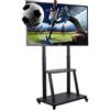 UNHO Supporto TV Mobile con Rotelle: Supporto TV da Pavimento per 32-100 Pollici Portata 80 kg, Porta TV con Ruote Altezza Regolabile, Max VESA 800x600mm