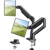 ELIVED Braccio per doppio monitor Supporto ergonomico per monitor PC regolabile a gas per la maggior parte dei monitor da 13-32 pollici con VESA 75x75/100x100 EV005