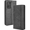 Dedux Portafoglio Custodia Cover Compatibile con Oppo A94 5G / Oppo Reno5 Z 5G, Cover per Biglietti da Visita in Pelle Retro con Chiusura Magnetica Premium Pu Flip, Nero