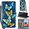 Haninsuze Cover per Xiaomi Redmi Note 10 Pro Custodia Cover Pelle Libro Portafoglio con Porta Carte Magnetica Protezione Antiurto Cuoio Flip Case Custodia Cover per Redmi Note 10 Pro, farfalla dorata