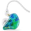 BASN Cuffie intrauricolari per musicisti, con isolamento acustico a triplo driver, con 2 cavi staccabili MMCX (verde ghiaccio)