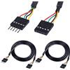 MEIRIYFA 5 Pin USB IDC Cavo di Estensione dell'intestazione, USB2.0 5-Pin Maschio a Femmina Cavo dell'intestazione della Scheda Madre - 1M, Confezione da 2