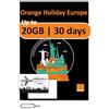 ROAMING SAVER Scheda SIM Prepagata Orange Holiday Worldwide - 20GB di dati 4G/LTE per 30 giorni | Hotspot consentito | Chiamate e SMS inclusi | 1 Portasim + 1 Spillo (SIM internazionale per Asia, America ed Europa)
