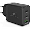 Wicked Chili 65W USB-C GaN Caricatore a 3 Porte con Due Porte USB-C e USB-A, Compatibile con Microsoft Surface Laptop, Surface Book, Surface Go, Surface PRO, Notebook, cellulari e Tablet