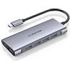 LENTION Hub USB C HDMI 4K 60Hz, 4 Porte USB 3.0, PD 100W Ricarica di Tipo C, Adattatore per 2023-2016 MacBook Pro M2 M1, Mac Air, iPhone 15 Plus Pro Max, Surface Pro 9, Dell (C35s, Grigio Spazio)