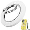 CJMUQHEHH Supporto magnetico per anello MagSafe, per iPhone 17/16/15/14/13 Pro Max, 12/13 Pro Max Mini, bianco