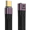 xiwai Cavo di prolunga USB4.0 versione USB4, 13 cm, sottile, piatto, da maschio a femmina, 40 Gbps con ricarica da 100 W e 8K a 60 Hz, compatibile con Thunderbolt3/4