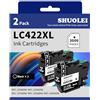 SHUOLEI LC422XL LC-422XL Cartucce compatibili con Brother LC422XL LC422 Cartucce d'inchiostro Multipack per MFC-J5340DW MFC-J5345DW MFC-J5740DW MFC-J6540DW MFC-J6940DW (2-Pack, 2 Nero)