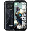 DOOGEE S118 4G Rugged Smartphone, 10800mAh Batteria, Helio G99 20GB + 512GB, 6.58'' FHD+, 50MP Triple AI Fotocamera (8MP Visione Notturna)+ 32MP, Android 14 Cellulare Impermeabile, NFC Rosso