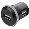 QIANRENON Attacco filettato USB 2.0, angolo 90°, adattatore USB 2.0, presa su presa, pannello di montaggio, angolo retto, connettore rotondo, USB 2.0, angolo integrato, presa da incasso, per