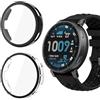 KUSINHOKA Cover per Amazfit Active Max, [2 Pezzi] Custodia Protezione con Vetro Temperato, Schermo Protettiva Ultra Sottile HD Clear PC Rigida Cover, Nero + Trasparente