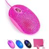 SOONGO USB Optical Wired Mini Computer Mouse for Latpot mice with Pink Crystal Bling Rhinestone Funny Personalized Gift for Kids and Teen Girl Birthday Gift by