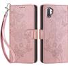 SIENIANLINE Cover per Samsung Galaxy Note 10 Plus, Flip Caso in PU Pelle Premium Portafoglio Case [Kickstand] [Slot per Schede] [Chiusura Magnetica] Telefono Custodia con Samsung Note 10 Plus Cover, Oro rosa