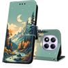 DiaryTown Cover per Xiaomi Redmi Note 14 Pro 4G / 5G Custodia in PU Pelle a Libro Motivo Flip Caso Magnetica Portafoglio Carta Slot Protettiva Cover per Redmi Note 14 Pro Plus 5G - Paesaggio Autunnale
