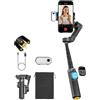 AOCHUAN Stabilizzatore cardanico per iPhone, modulo di tracciamento AI e luce di riempimento, 3 assi con telecomando magnetico, un clic rilascio del treppiede, asta di prolunga integrata, Smart X3 AI