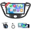 Rimoody 4+64G Android Autoradio per Ford Transit Custom Tourneo 2013-2018 9 Pollici HD Senza Fili Carplay Autoradio con Android Auto Navi GPS Mirror Link Bluetooth WiFi/FM/RDS/EQ/SWC/USB Telecamera Posteriore