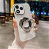 YANJIEER ESONG Trasparente Cover per Honor 400 lite, Ultra Sottile Brilla Donne Case con Anello Ring Supporto Magnetica, Custodia Antiurto Silicone Bumper Cavalletto Shell Bianco