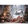 Ci-Fotto Sfondo Fotografia di Natale, Ci-Fotto 2 * 1,5m Sfondi Fotografici Albero di Natale Casa di Neve Sfondo, di Decorazione Striscione per Feste a Casa, Sfondi di Foto Studio per Bambini